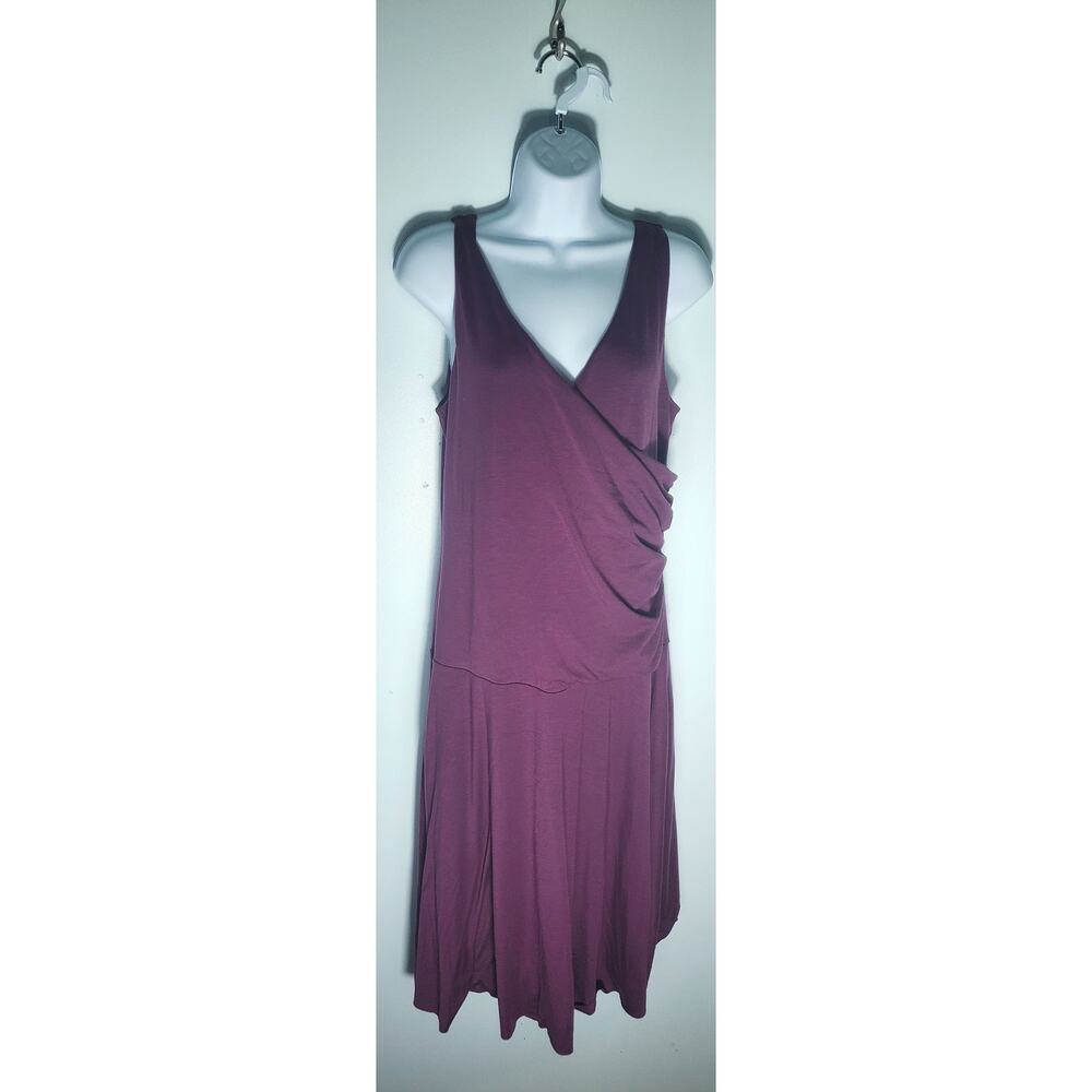 😺 Gap Stretch Womens Purple Jersey Knit Swing Tank Dress Size L Preppy Travel